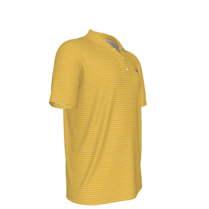 LSU Football Striped Polo Shirt Yellow