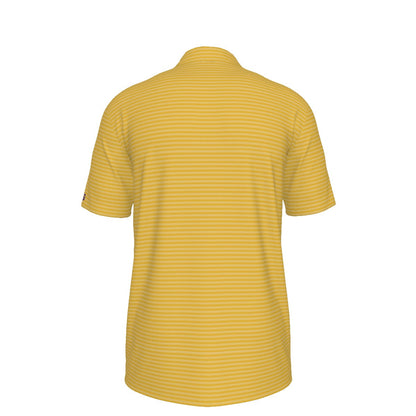 LSU Football Striped Polo Shirt Yellow