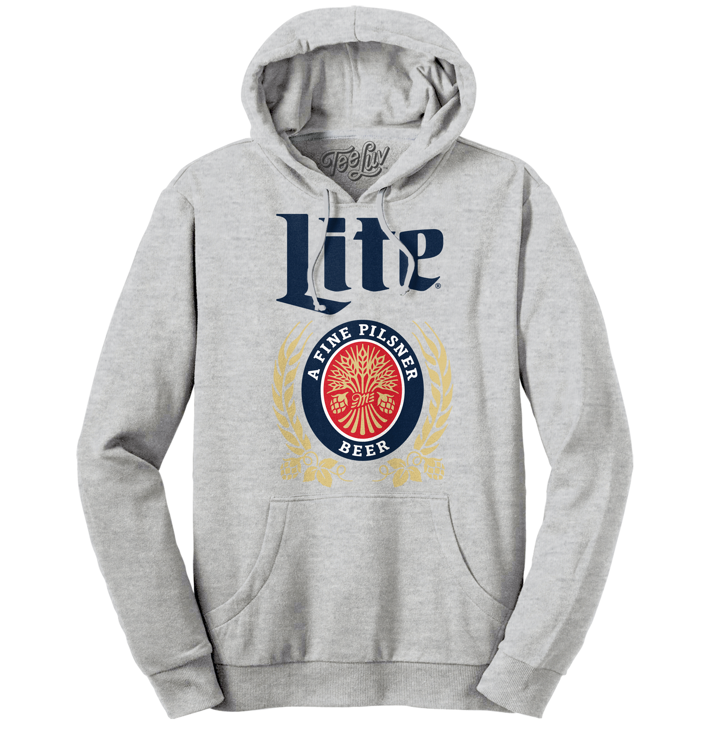 Miller Lite Logo Hooded Sweatshirt Hoodie Gray