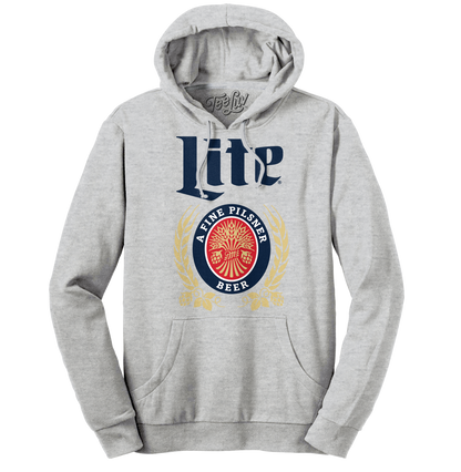 Miller Lite Logo Hooded Sweatshirt Hoodie Gray