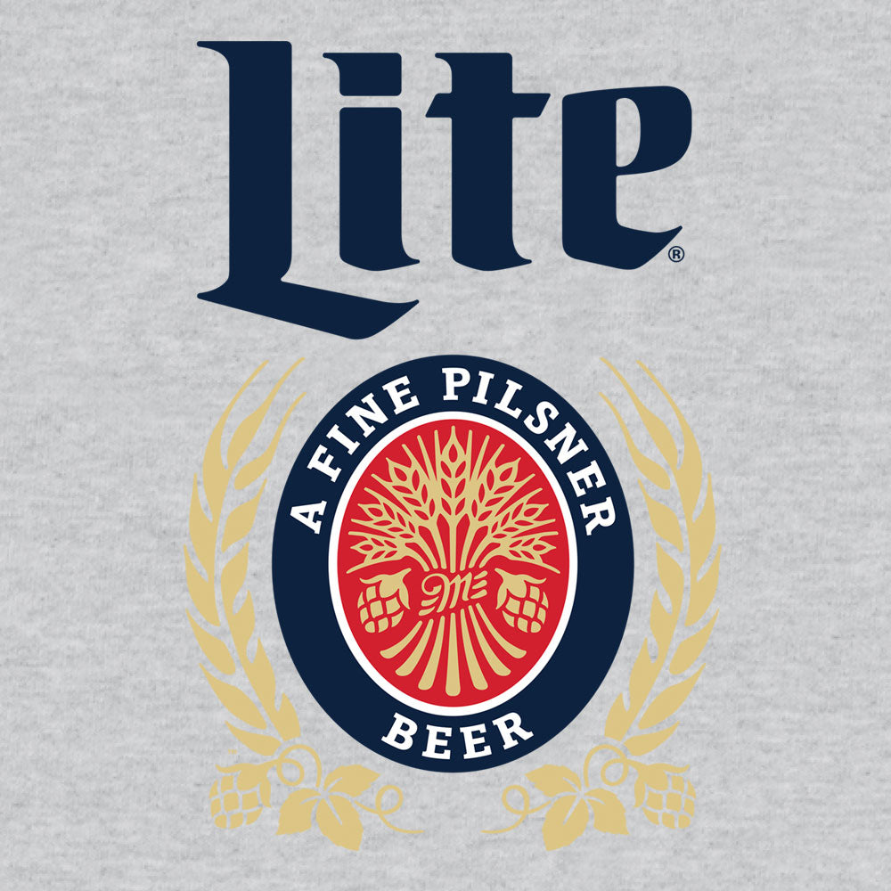 Miller Lite Logo Hooded Sweatshirt Hoodie Gray