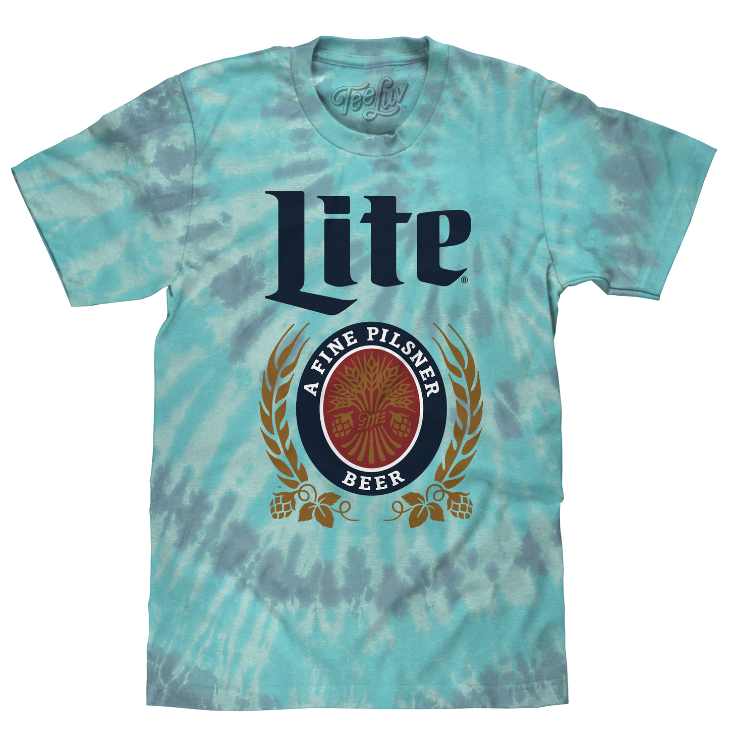 Miller Lite Beer Mens Tie Dye T Shirt Coral Reef Tie Dye