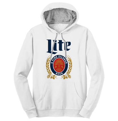 Miller Lite Logo Hooded Sweatshirt Hoodie Gray