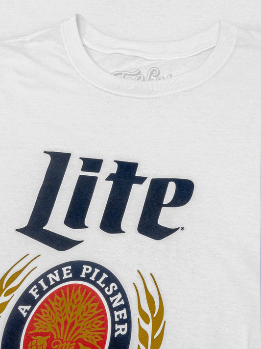 Miller Lite Logo Mens T Shirt White