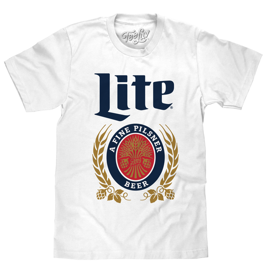 Miller Lite Logo Mens T Shirt White