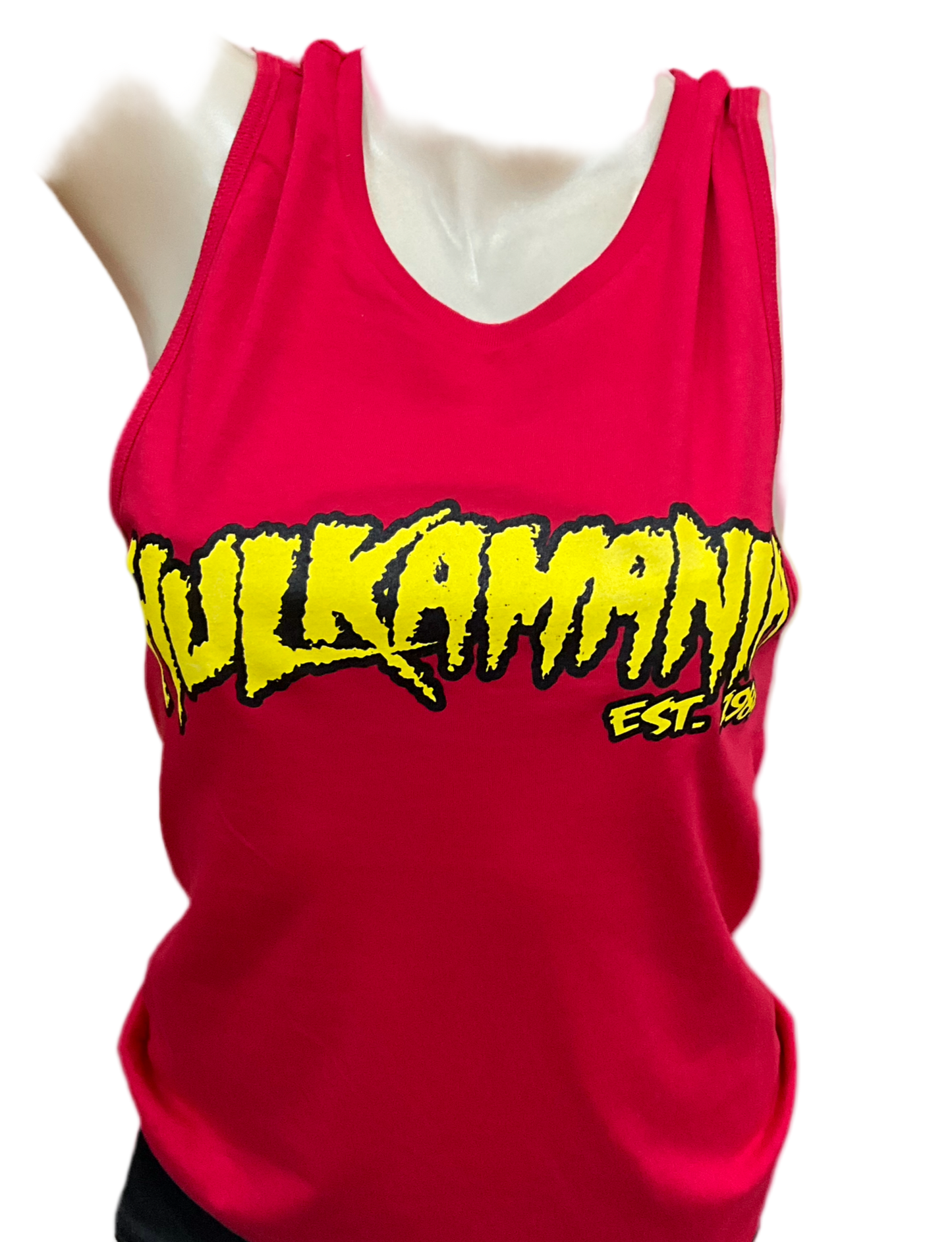 Hulk Hogan Hulkamania Relaxed Fit Womens Tank Top Shirt Red