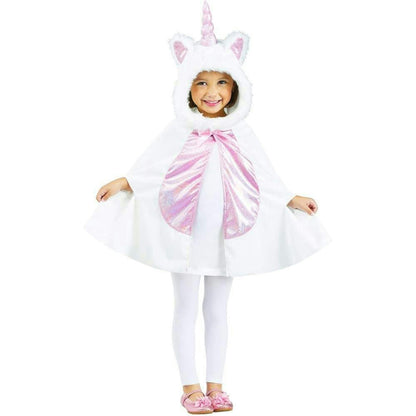 Fun World Girl's Pink and White Li'l Unicorn Cape Toddler Costume Fits up to 3T