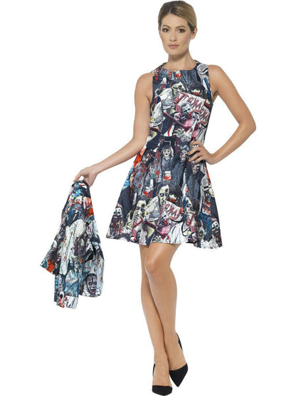 Smiffy's Zombie Print Women's Suit Dress and Jacket Adult Costume Medium 10-12