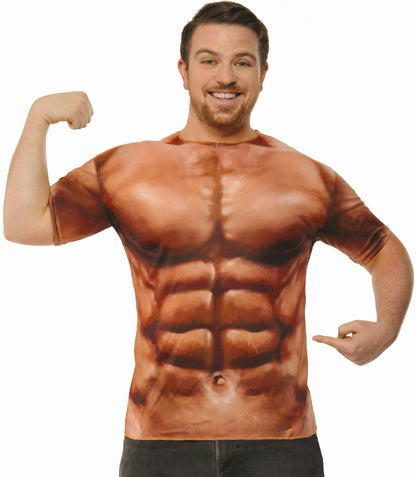Muscle Printed T-Shirt Adult One Size Standard Up to a 42 Chest