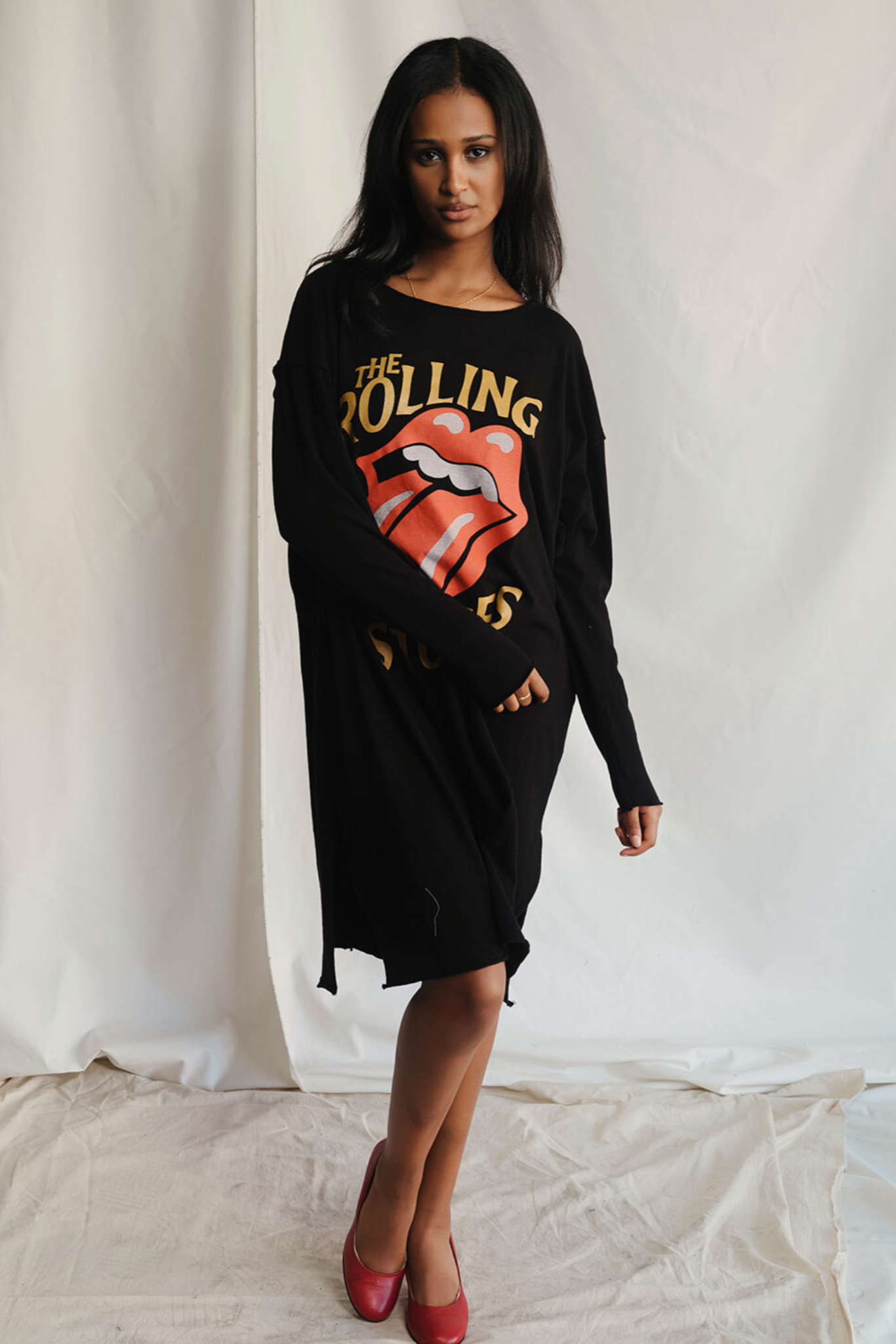 The Rolling Stones Golden Era Womens T Shirt Dress Black