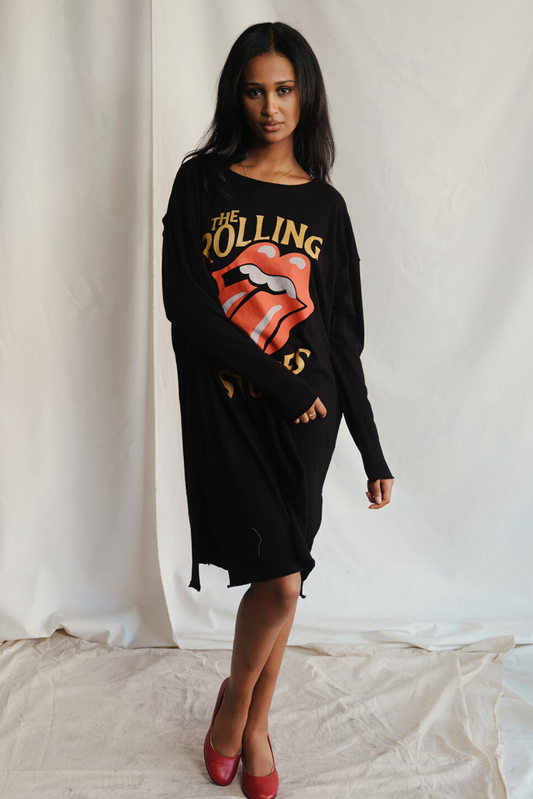 The Rolling Stones Golden Era Womens T Shirt Dress Black