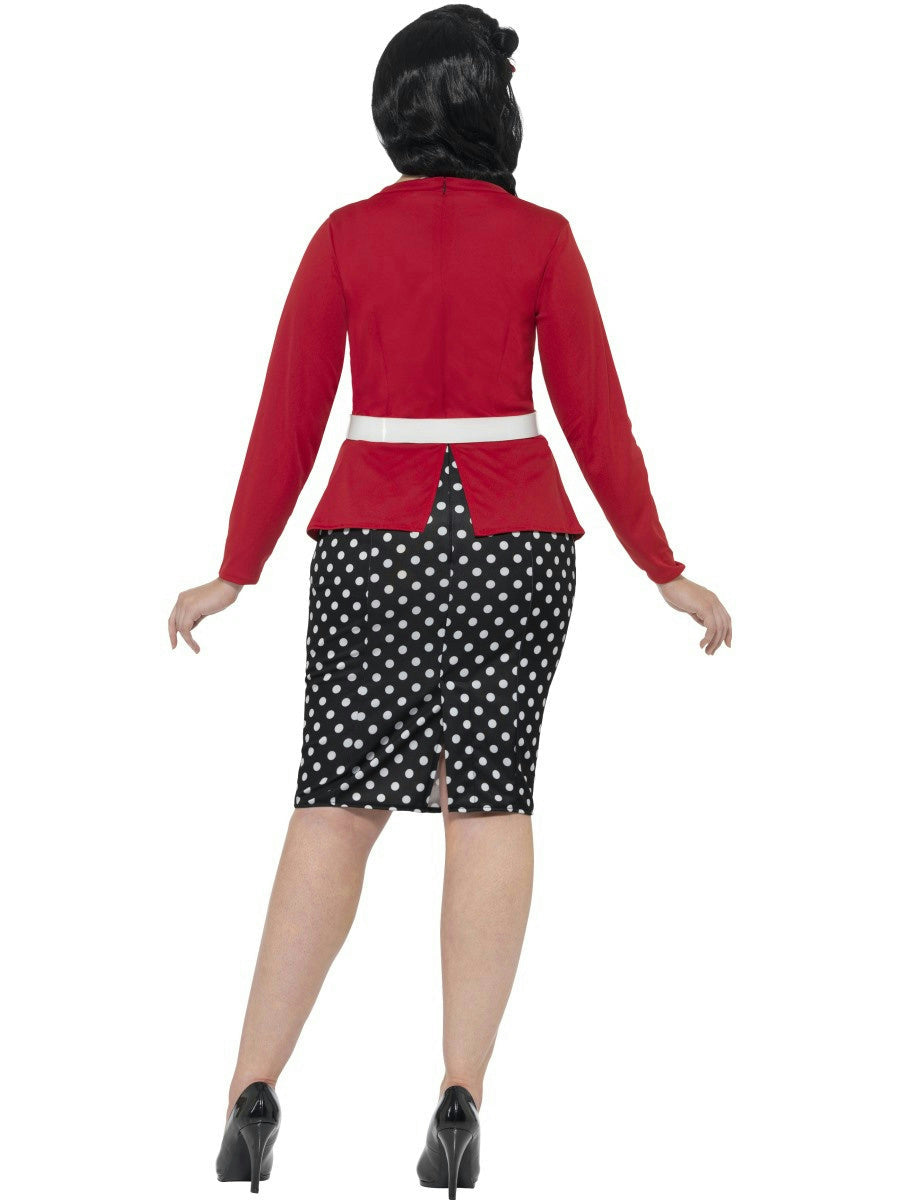 Smiffy's Women's Curves 50's PIn Up Polka Dot Adult Retro Plus Size Costume 2X
