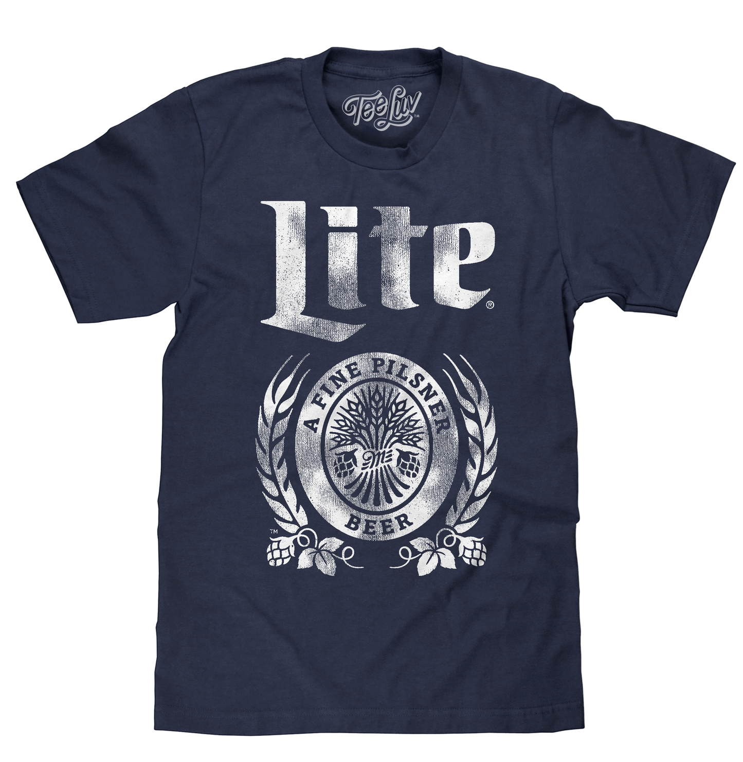 Miller Lite Logo Mens T Shirt Navy Blue