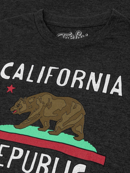 California Republic Mens T Shirt Gray