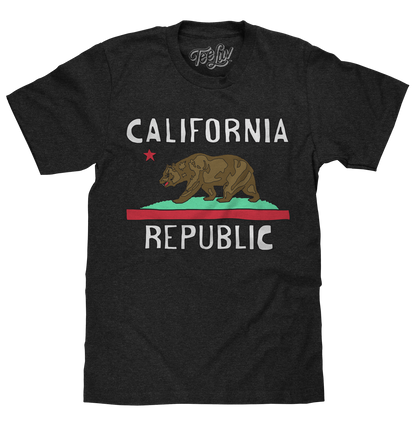 California Republic Mens T Shirt Gray