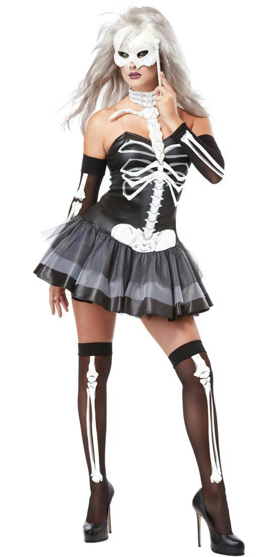 California Costumes Women's Skeleton Masquerade Sexy Adult Costume Large 10-12