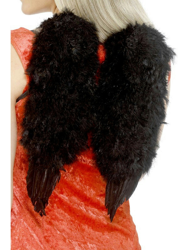 Small Black Feather Angel Wings 12 X 16 Inches