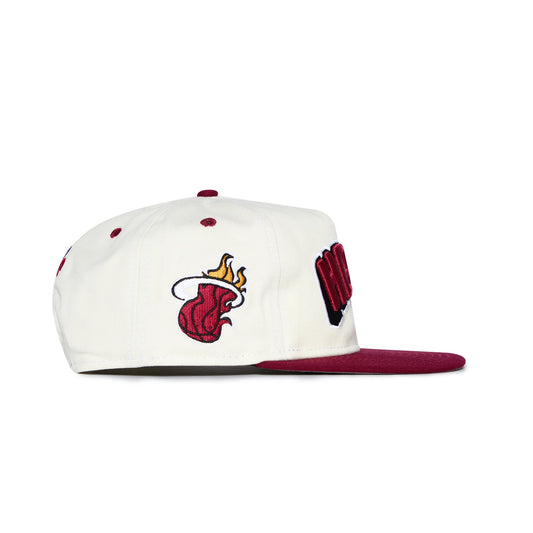 Miami Heat NBA B2SS x New Era Snapback Hat White Red