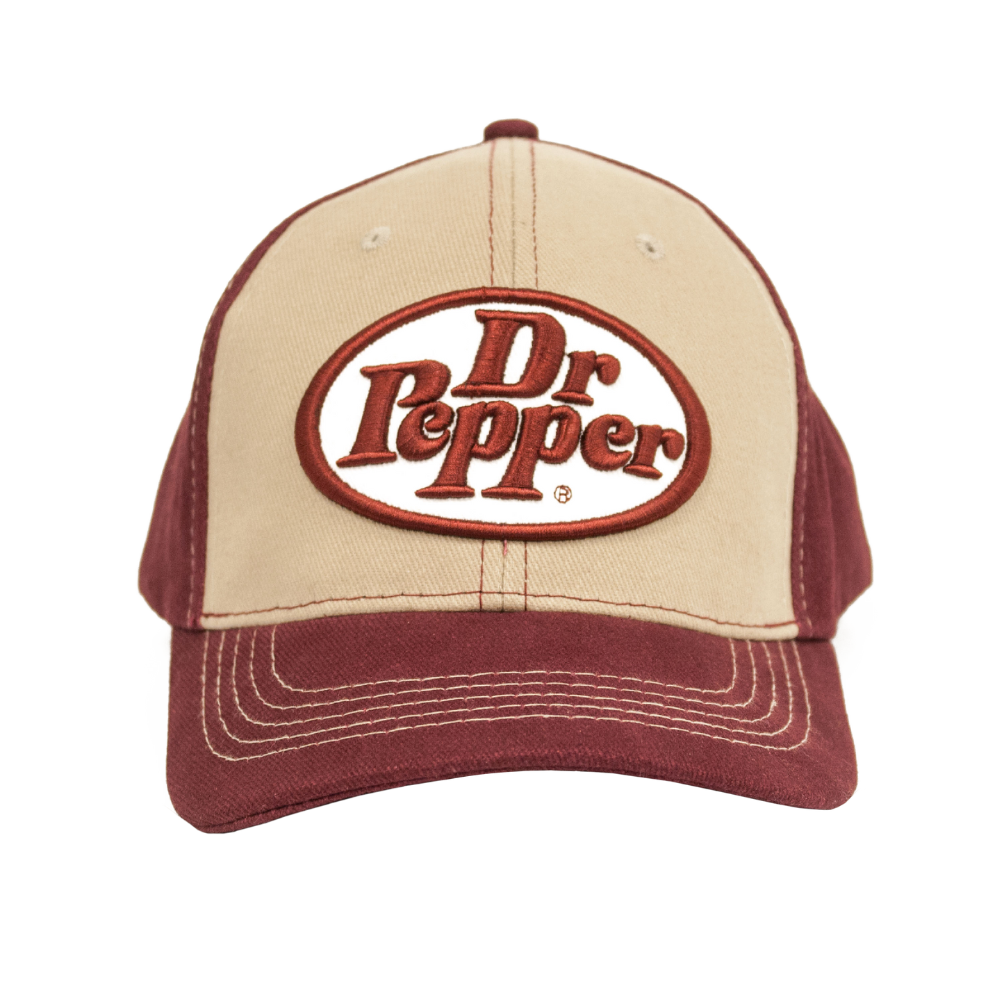 Dr Pepper Oval Logo Adjustable Hat Tan and Red
