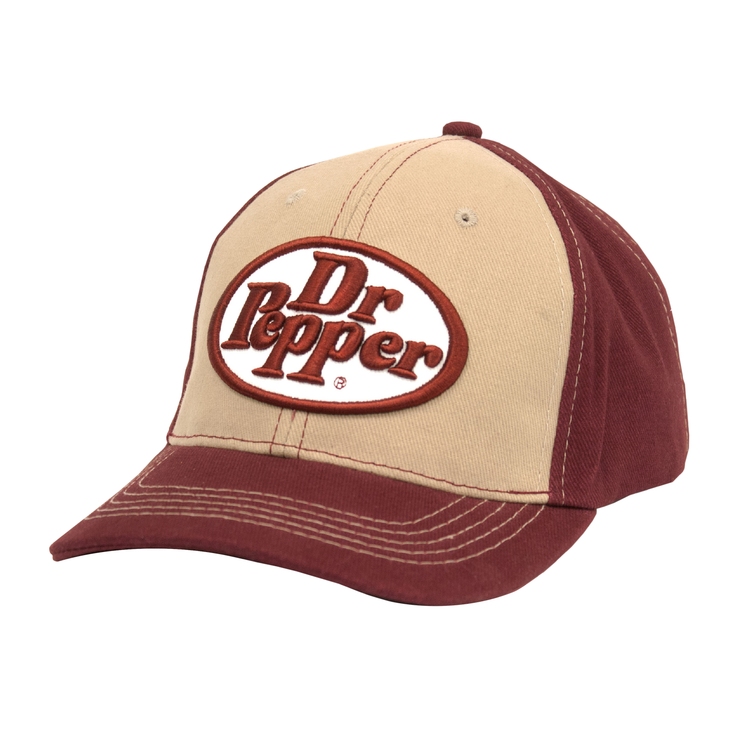 Dr Pepper Oval Logo Adjustable Hat Tan and Red