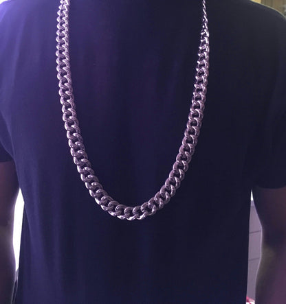 36" Plastic Silver Links Pimp Chain Necklace Gangster Hip Hop Costume Jewelry
