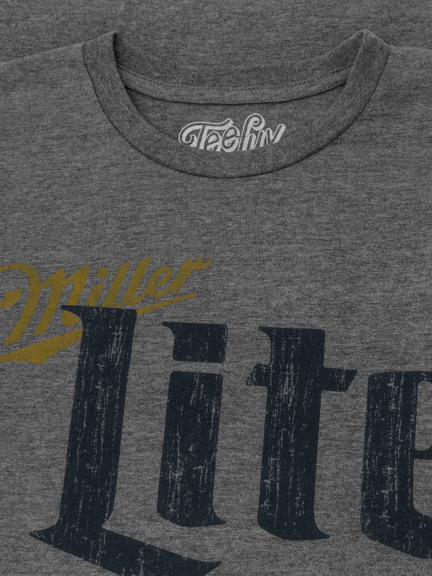 Miller Lite Distressed LogoMens T Shirt Gray