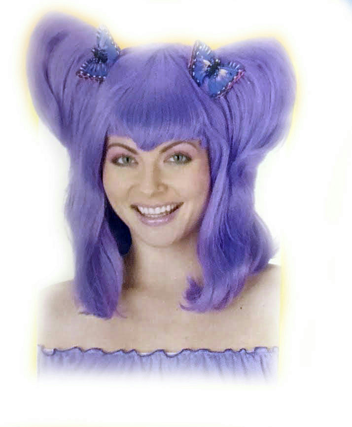 Purple Pigtail Butterfly Clips Fairy Tale Wig Club Kid Pig Tails