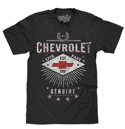 Chevrolet Live Fast Mens T Shirt Black