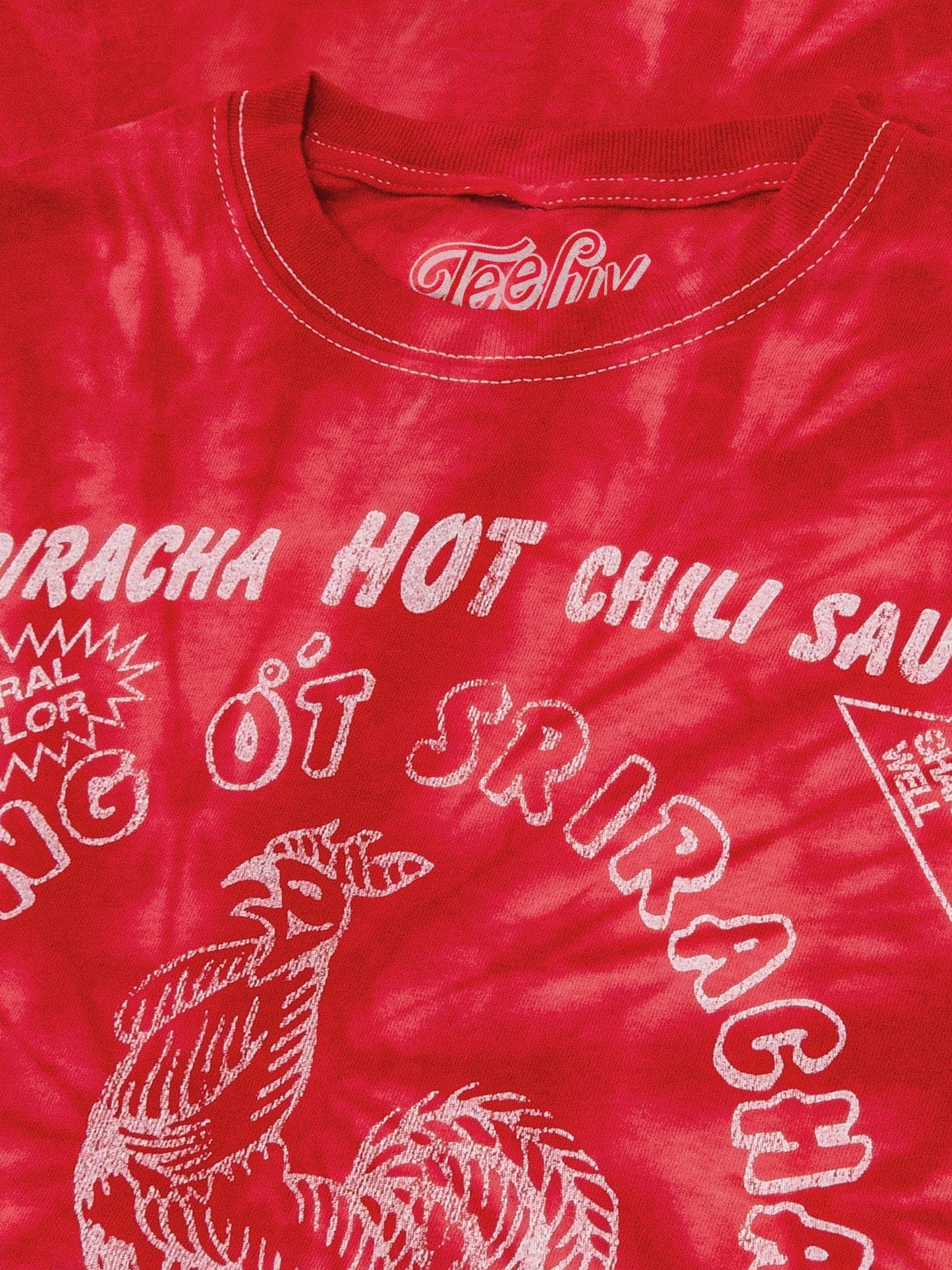 Faded Tuong Ot Sriracha Tie Dye Mens T Shirt Spider Red