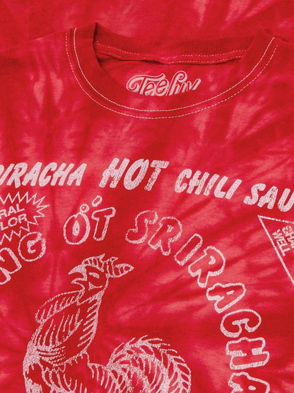 Faded Tuong Ot Sriracha Tie Dye Mens T Shirt Spider Red