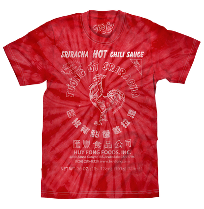 Faded Tuong Ot Sriracha Tie Dye Mens T Shirt Spider Red