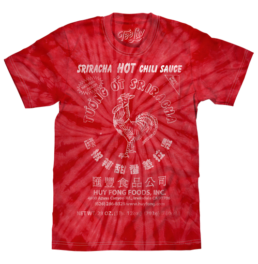 Faded Tuong Ot Sriracha Tie Dye Mens T Shirt Spider Red