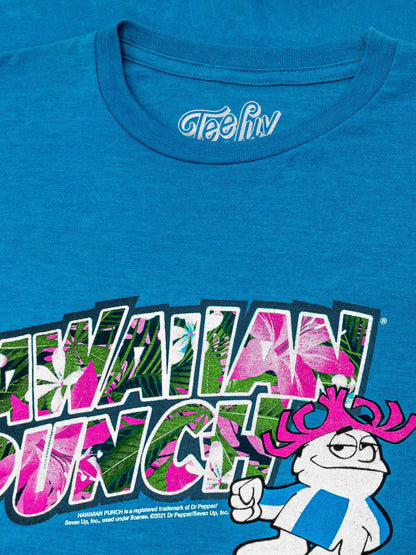 Hawaiian Punch Floral Print Mens T Shirt Blue