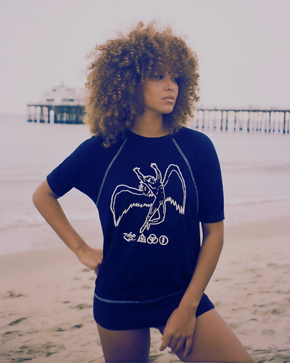 Led Zeppelin Short Sleeve Icarus Womens Raglan T Shirt Black