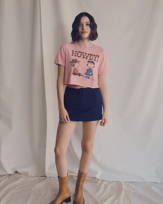 Peanuts Howdy Partner Tee Womens T Shirt Pink