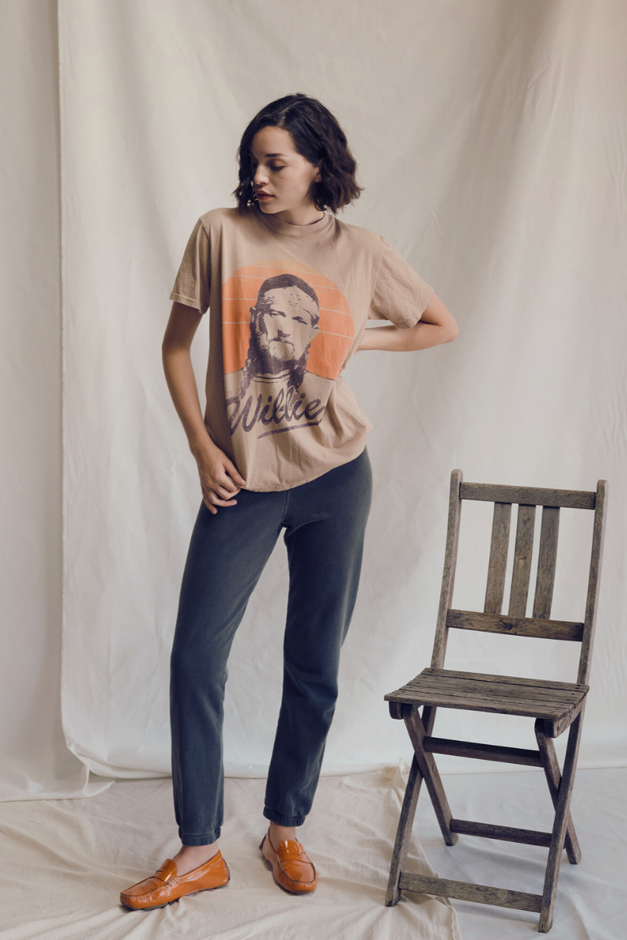 Willie Nelson Legend Tee Womens T Shirt Tan
