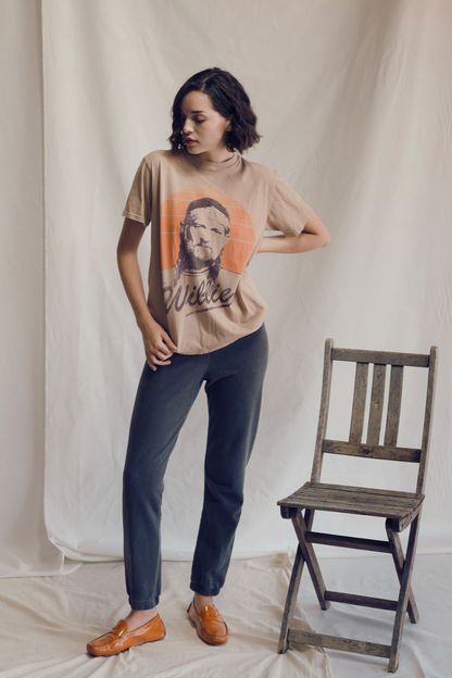 Willie Nelson Legend Tee Womens T Shirt Tan