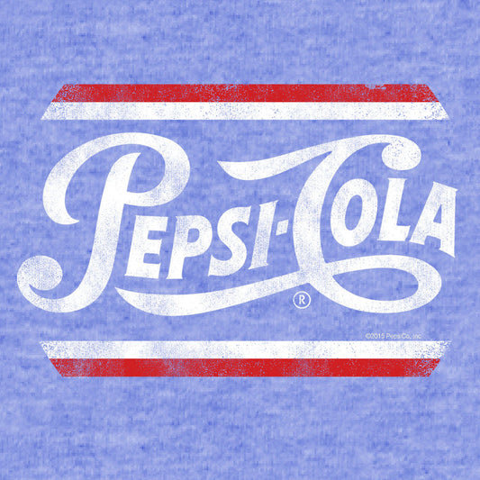 Pepsi Classic Script Mens T Shirt Royal Blue Snow Heather