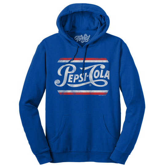Pepsi Cola Pullover Hooded Sweatshirt Hoodie Blue