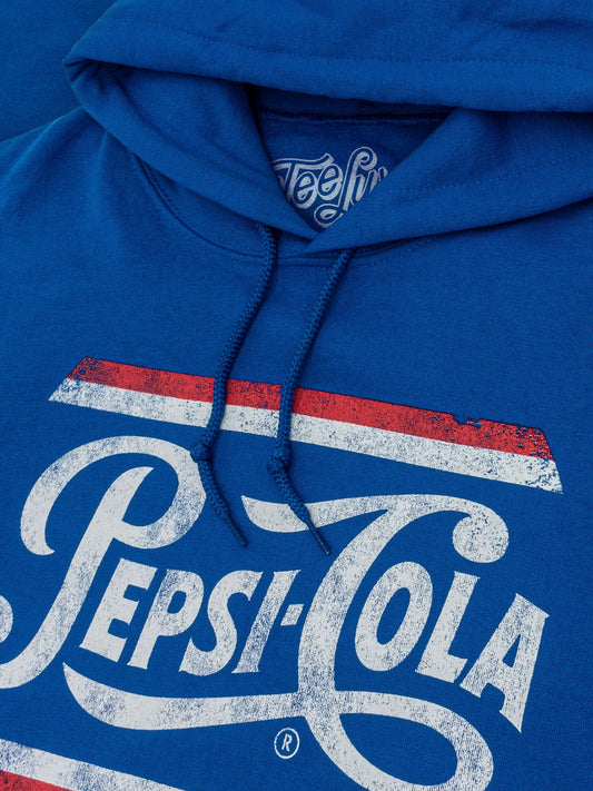 Pepsi Cola Pullover Hooded Sweatshirt Hoodie Blue