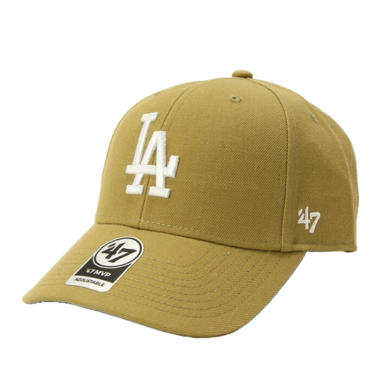47 Brand MLB Los Angeles Dodgers MVP Clean Up Hat Adjustable Cap Old Gold
