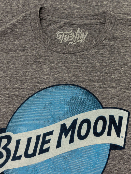 Blue Moon Color Logo Mens T Shirt Gray