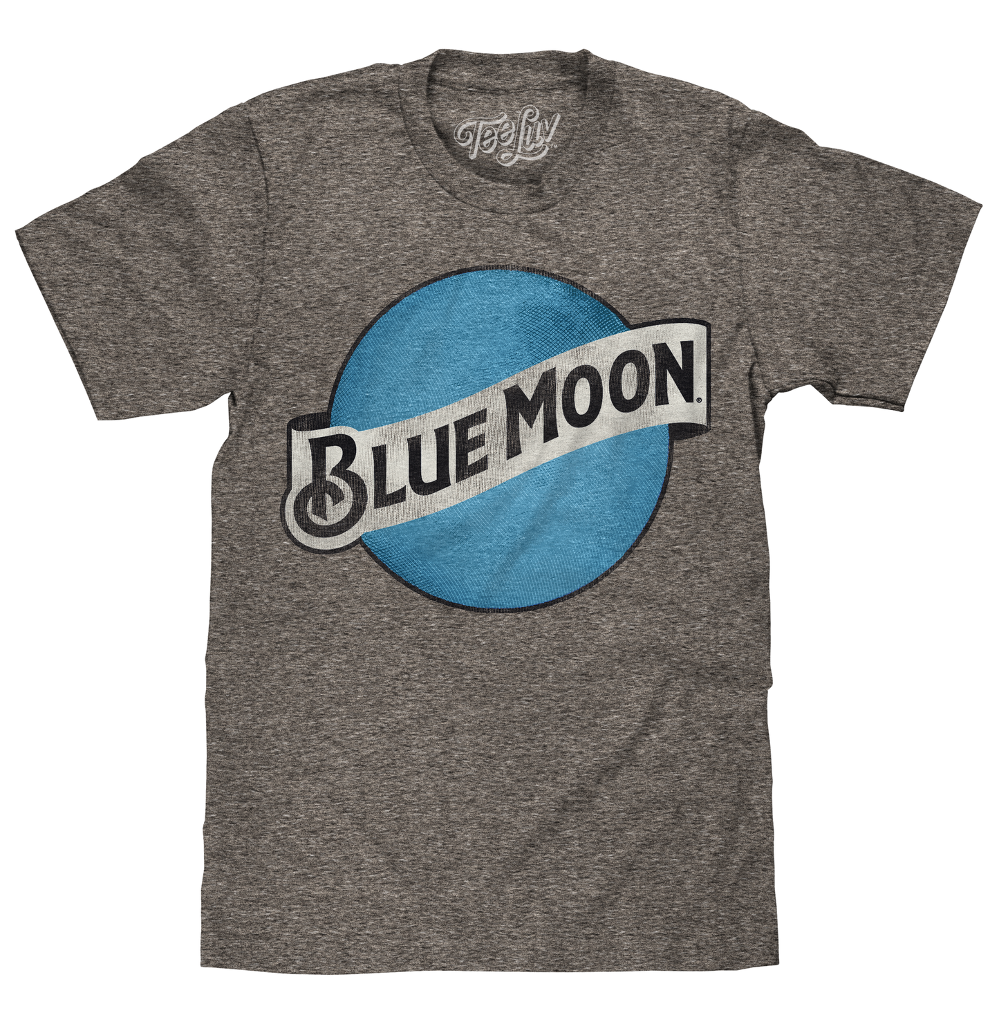 Blue Moon Color Logo Mens T Shirt Gray