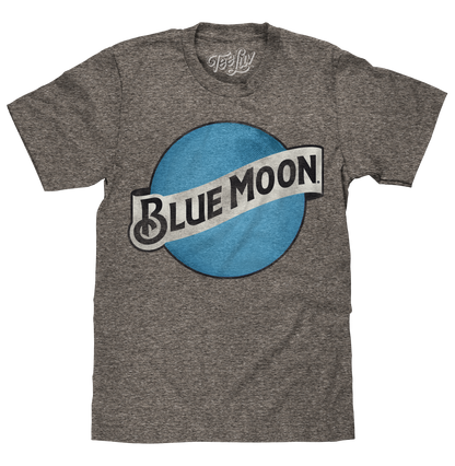 Blue Moon Color Logo Mens T Shirt Gray