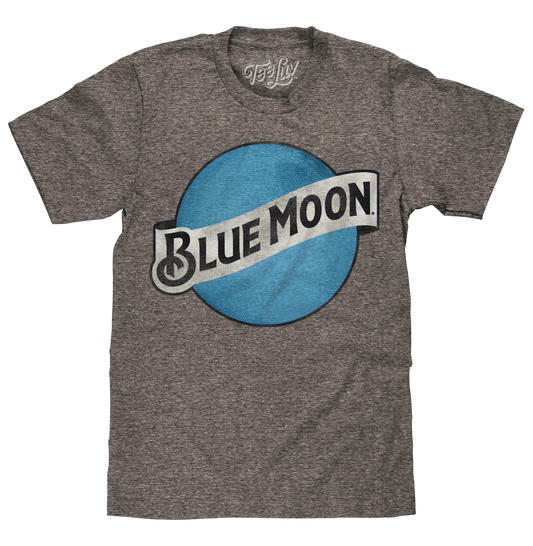 Blue Moon Color Logo Mens T Shirt Gray