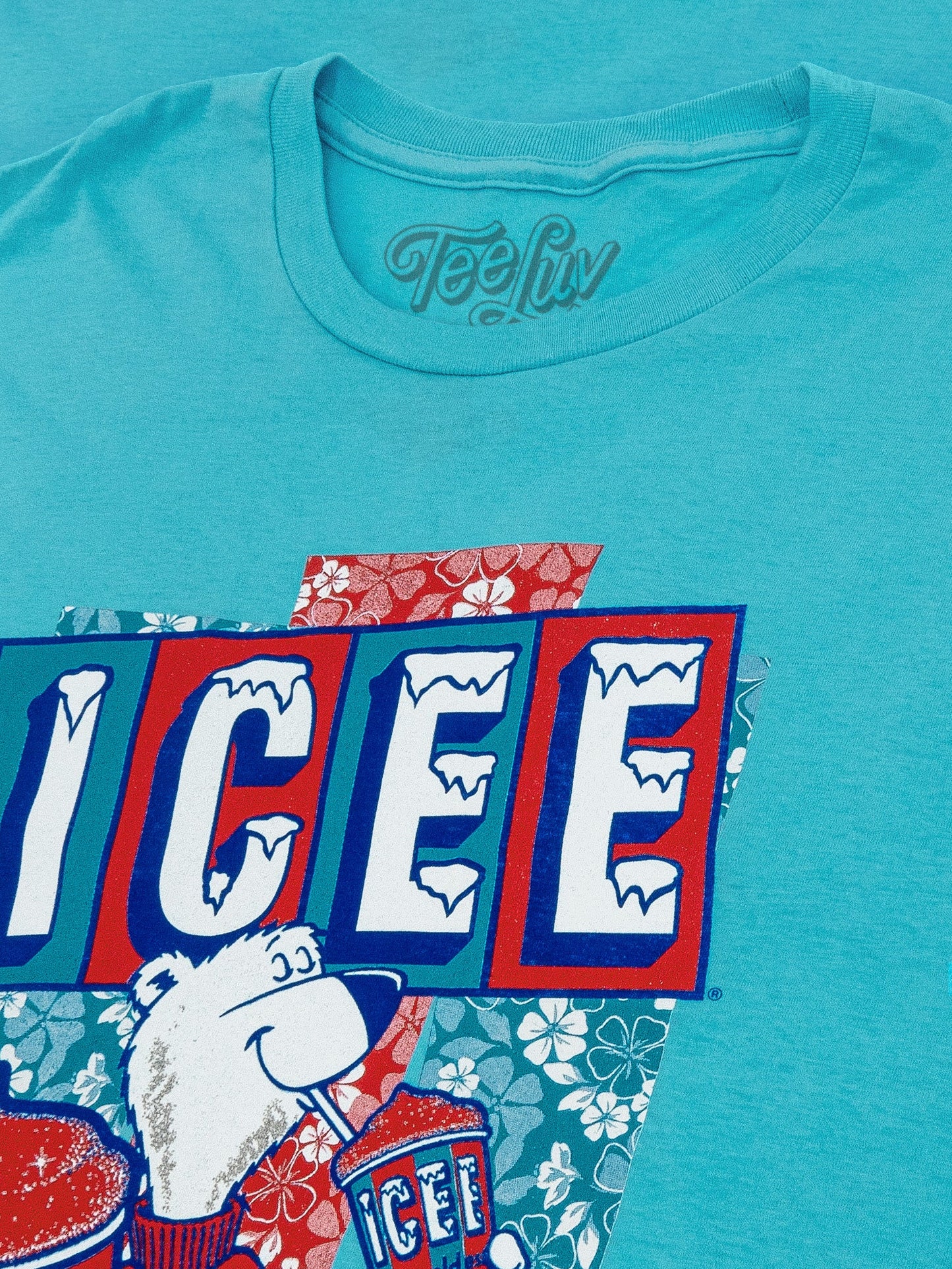 Hawaiian ICEE Polar Bear Mens T Shirt Blue