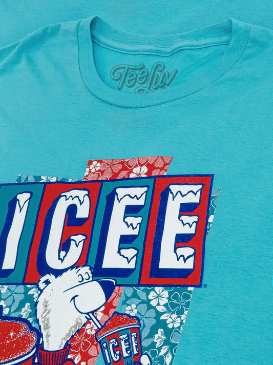 Hawaiian ICEE Polar Bear Mens T Shirt Blue