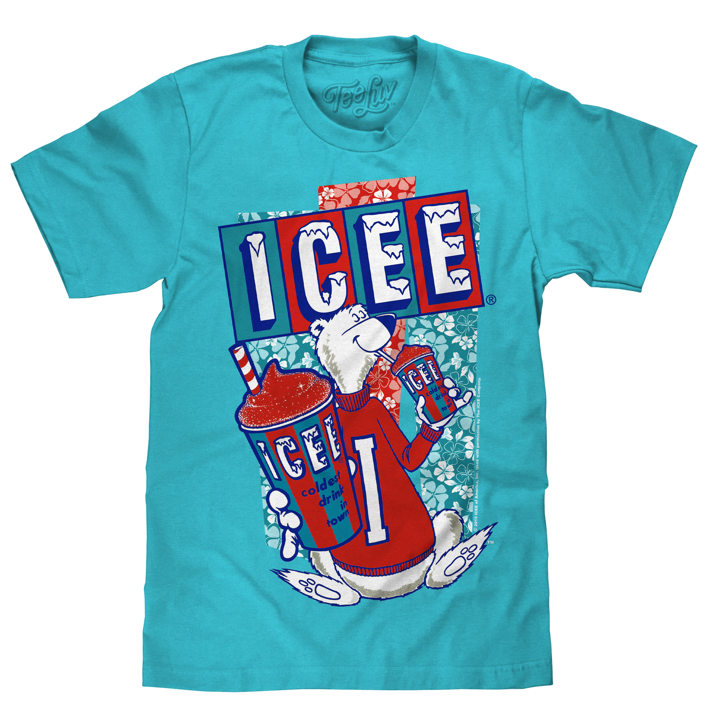 Hawaiian ICEE Polar Bear Mens T Shirt Blue