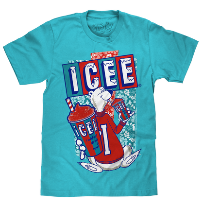 Hawaiian ICEE Polar Bear Mens T Shirt Blue