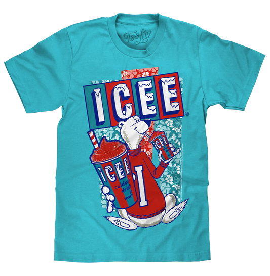 Hawaiian ICEE Polar Bear Mens T Shirt Blue